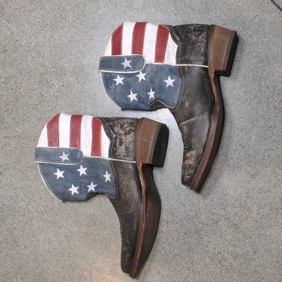 roper women's american beauty flag ankle boots